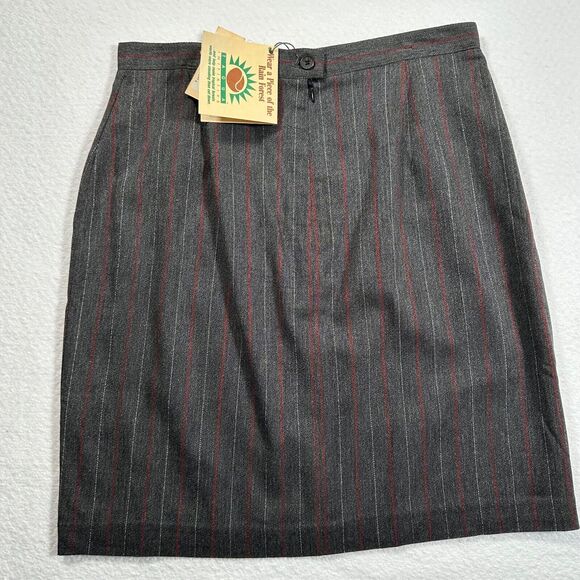 BCBG Max Azria Pencil Skirt Women's Size 12 Gray Vertical Stripe New - Picture 10 of 10